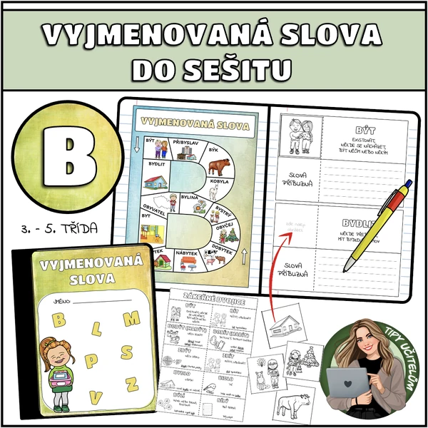 Vyjmenovaná slova do sešitu - B