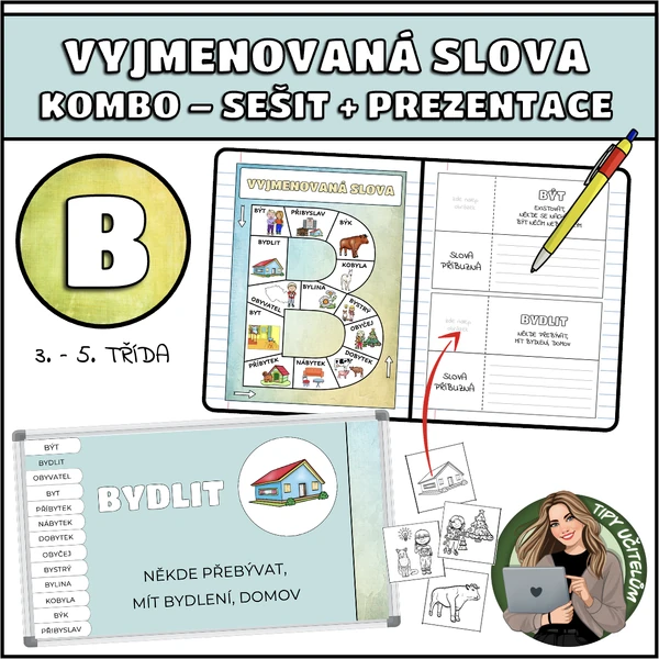 Vyjmenovaná slova po B - do sešitu + prezentace (set)