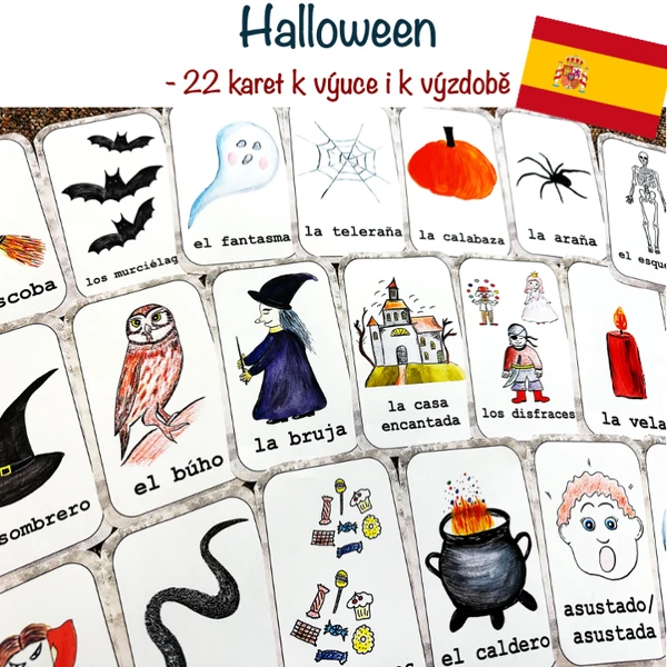 Halloween - demonstrační karty ve španělštině