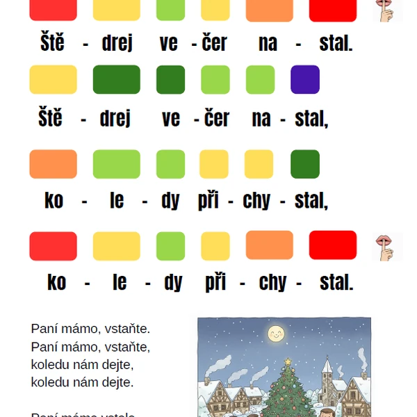 Štědrej večer nastal - barevné hraní s doprovodem