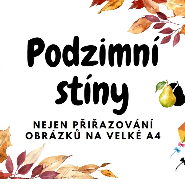 Podzimní stíny - nejen Přiřazování obrázků na velké A4