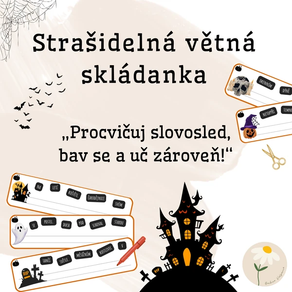 Strašidelná větná skládanka