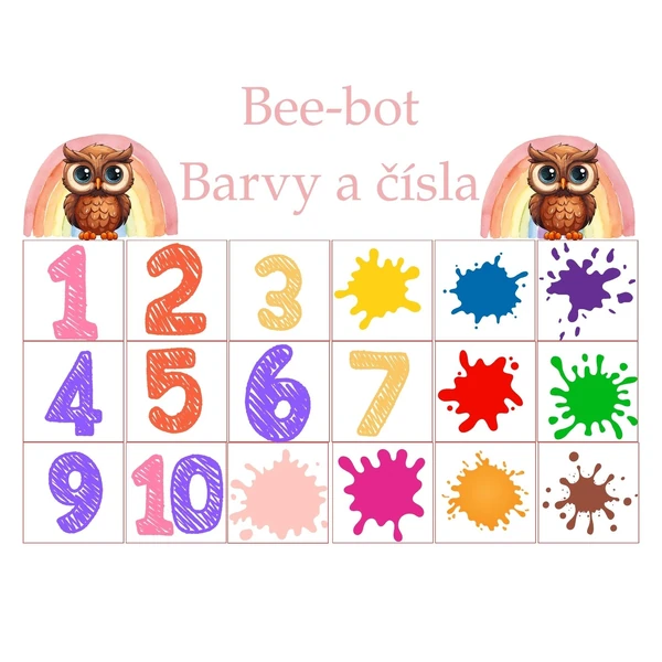 Bee bot - barvy a čísla 