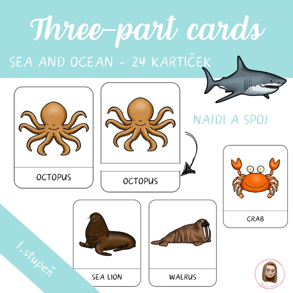 Three-part cards - SEA AND OCEAN