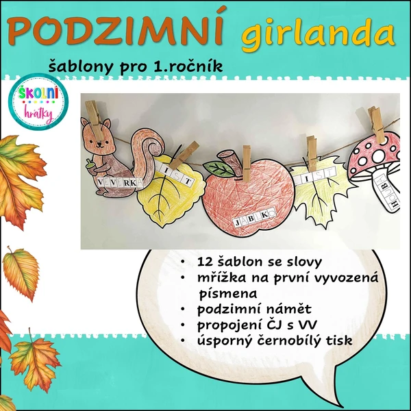 Podzimní girlanda s písmeny