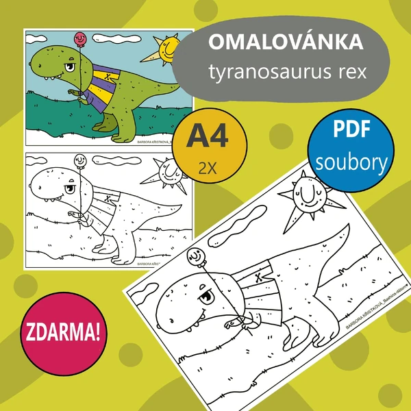 ZDARMA Omalovánka Tyranosaurus REX