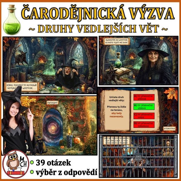 Čarodějnická výzva: DRUHY VEDLEJŠÍCH VĚT (hra)