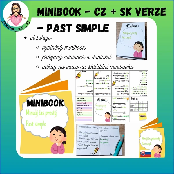 Minibook - past simple - CZ + SK verze