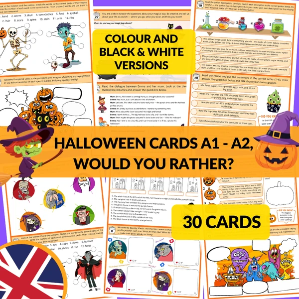 Halloween cards A1 - A2, Would you rather?