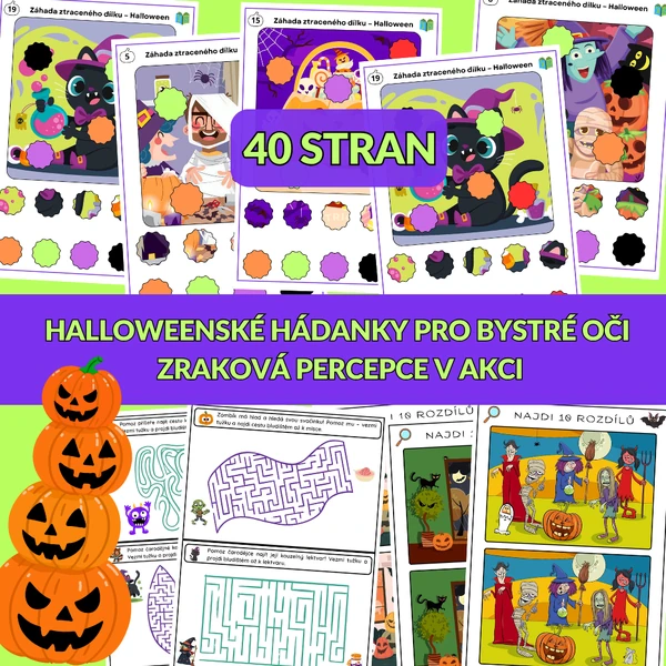Halloweenské hádanky pro bystré oči - zraková percepce v akci