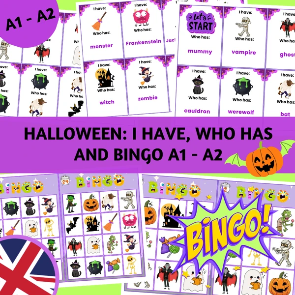 Halloween: I have, who has and BINGO A1 - A2
