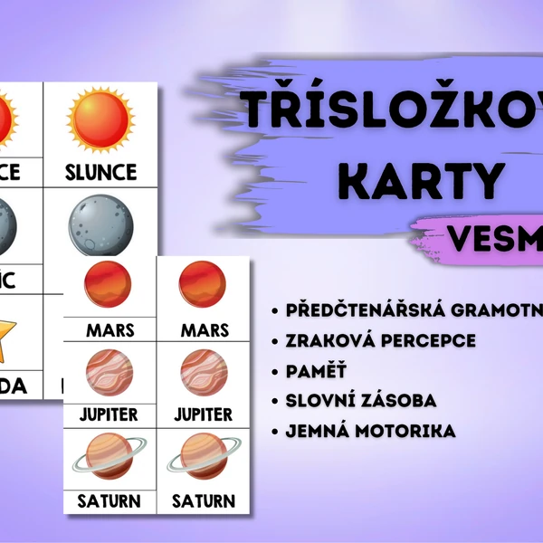 Vesmír - Třísložkové karty