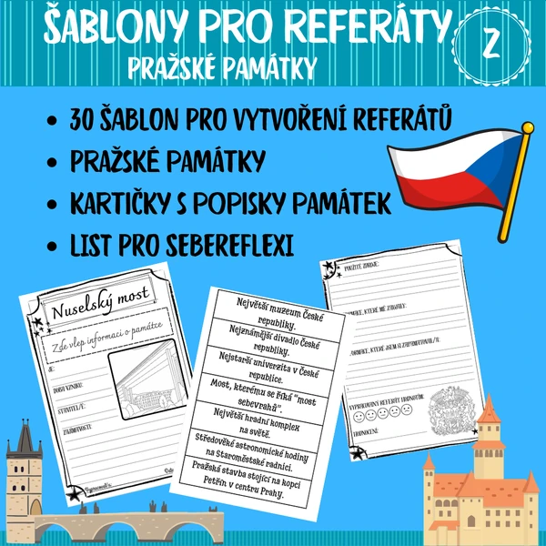 Pražské památky - šablony na referát
