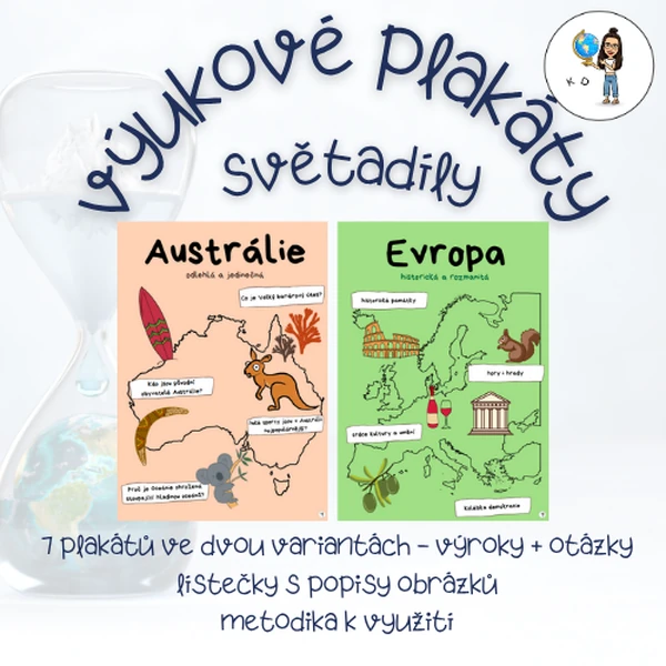 Výukové plakáty - světadíly