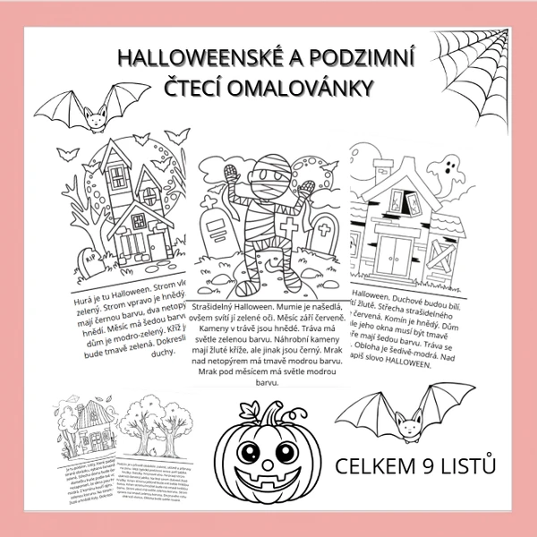 Čtecí omalovánky: Halloween a podzim