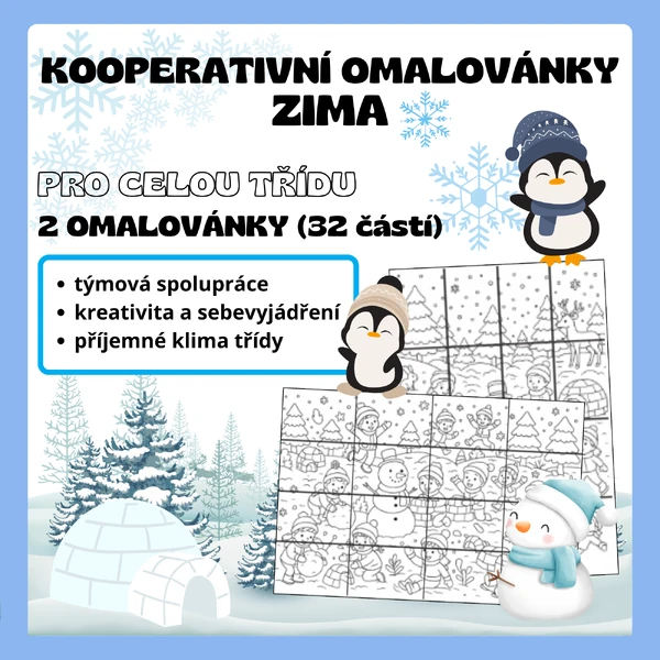 Kooperativní omalovánky - ZIMA