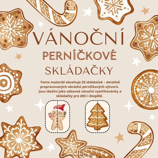 Vánoční perníčkové skládačky - 20 skládaček