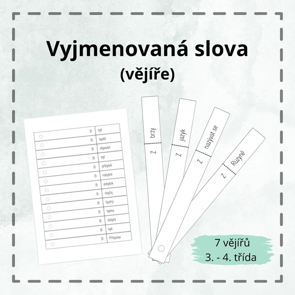 Vyjmenovaná slova - vějíře