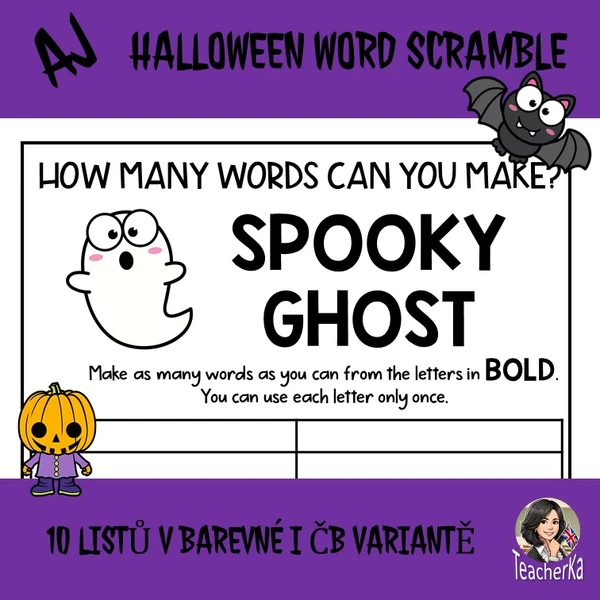 Word scramble HALLOWEEN