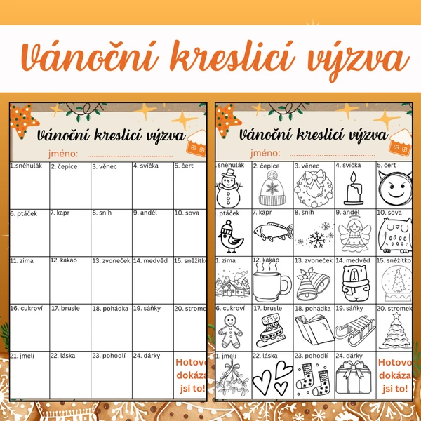 Vánoční adventní kreslicí výzva