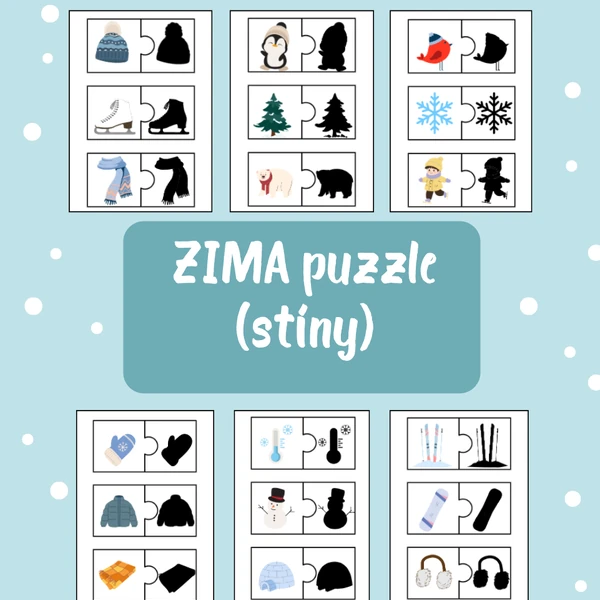 Zimní puzzle - stíny