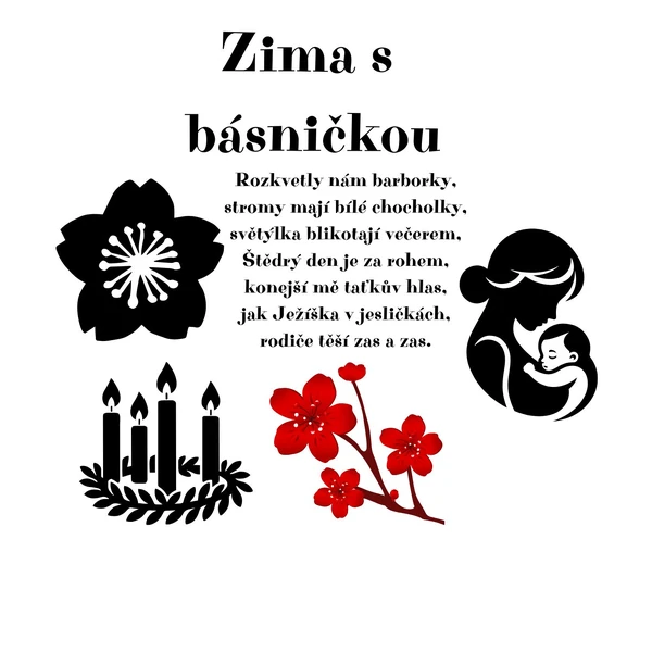 Zima s básničkou: kontrastní obrázky pro nejmenší