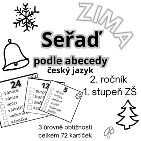 Seřaď - slova podle abecedy - ZIMA