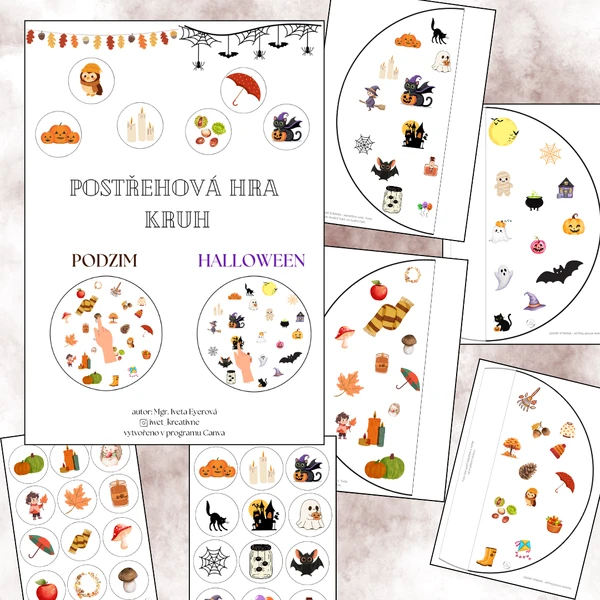 Postřehová hra KRUH - Halloween, podzim