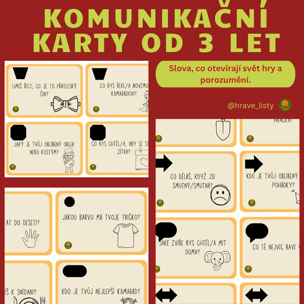 komunikační karty pro děti od 3 let