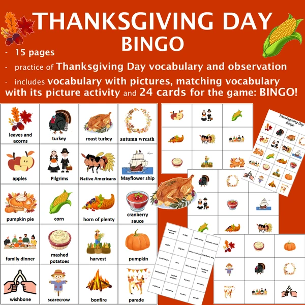 Den Díkůvzdání / Thanksgiving Day bingo