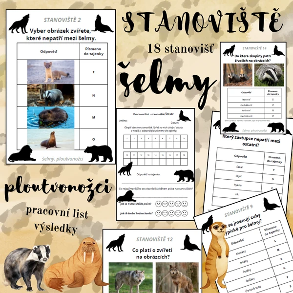 ŠELMY, PLOUTVONOŽCI - 18 stanovišť