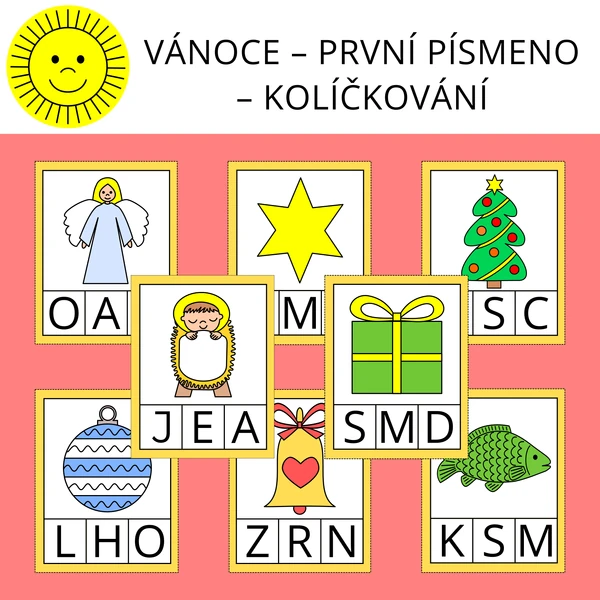 VÁNOCE – PRVNÍ PÍSMENO – KOLÍČKOVÁNÍ