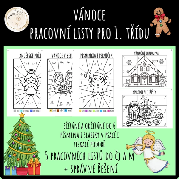 Vánoce – pracovní listy pro 1. třídu