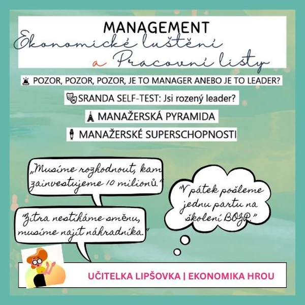 EKONOMIKA | MANAGEMENT Ekonomické luštění a pracovní listy (suplovací)