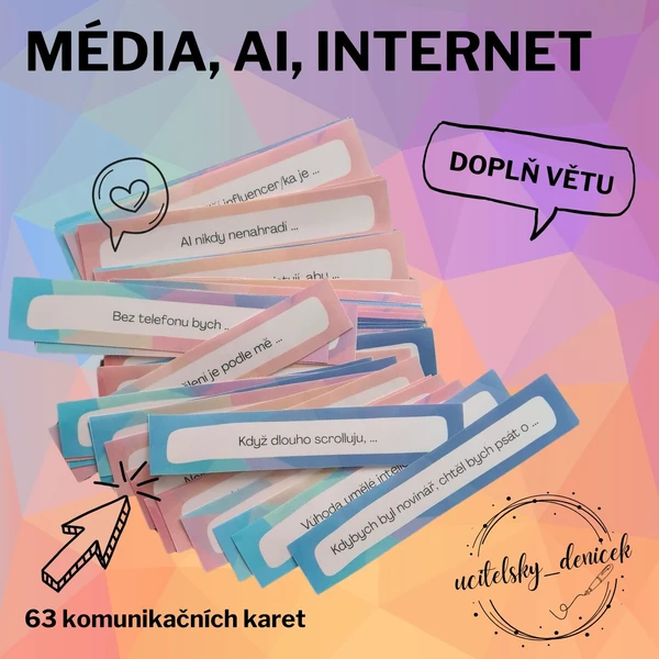 Média, AI, internet, sítě - doplň větu