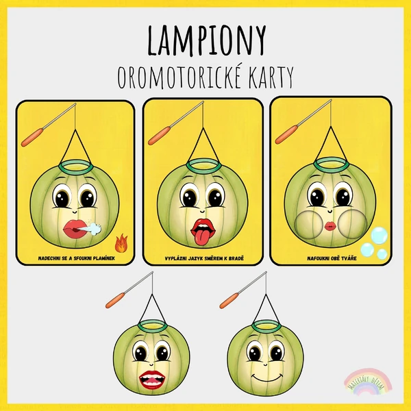 💛Lampiony, oromotorické karty💛