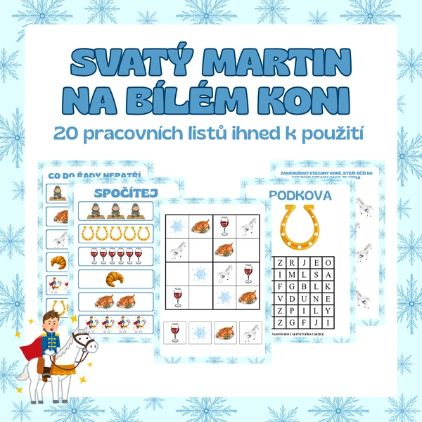 Svatý Martin na bílém koni – pracovní listy