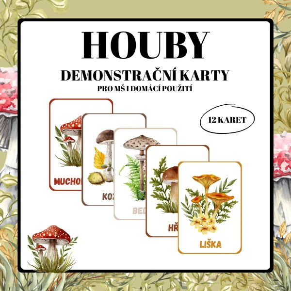 Houby – demonstrační karty