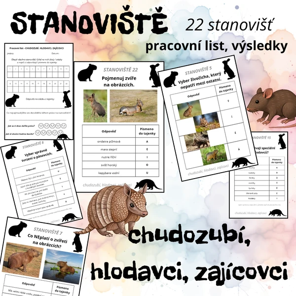 CHUDOZUBÍ, HLODAVCI, ZAJÍCOVCI - stanoviště 