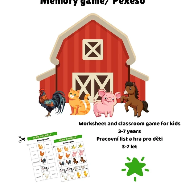 Farm Animals- Memory Game (Pexeso)