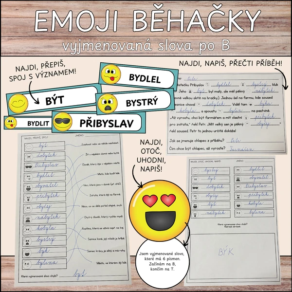 Emoji běhačky - vyjmenovaná slova po B