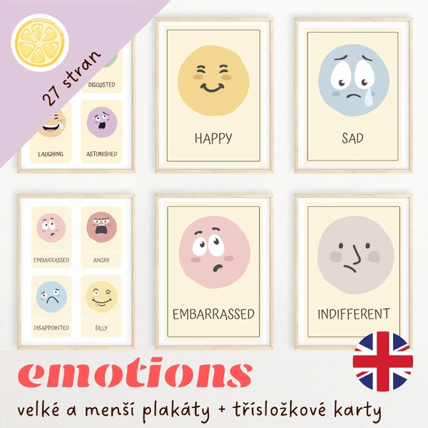 EMOTIONS - anglické plakáty a třísložkové karty