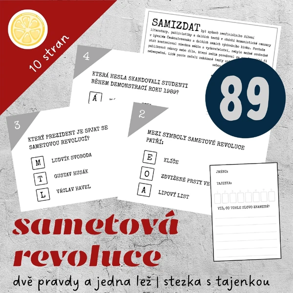 SAMETOVÁ REVOLUCE | stezka s tajenkou