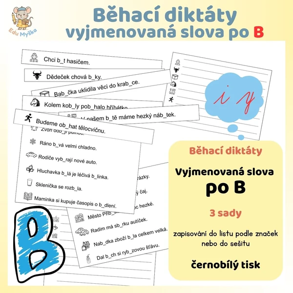 Běhací diktáty - vyjmenovaná slova po B