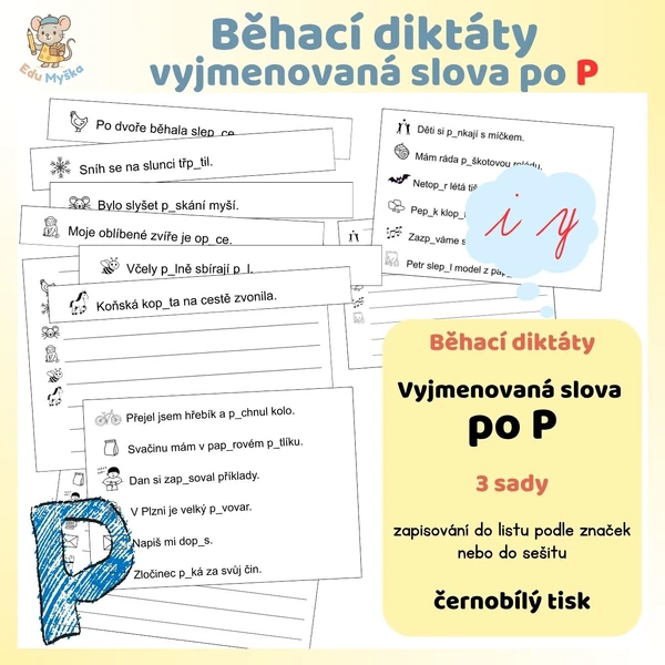 Běhací diktáty - vyjmenovaná slova po P