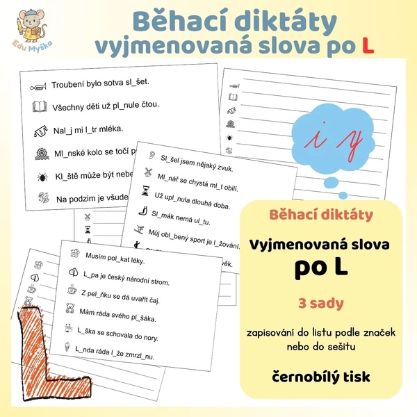 Běhací diktáty - vyjmenovaná slova po L