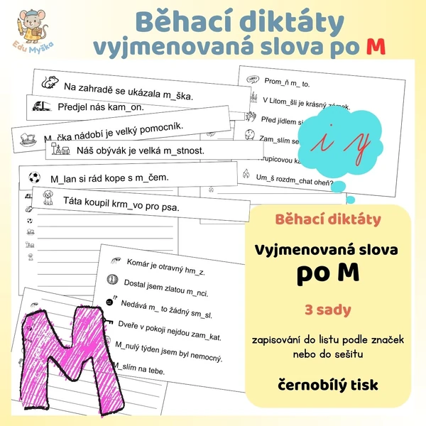 Běhací diktáty - vyjmenovaná slova po M