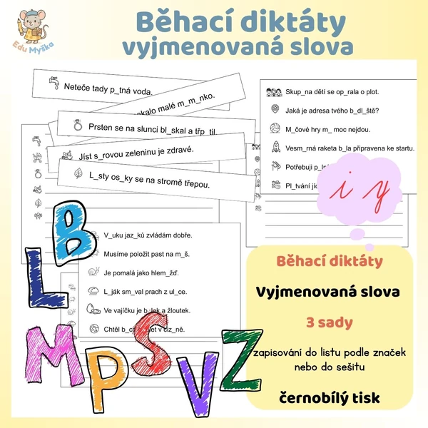 Běhací diktáty - vyjmenovaná slova 