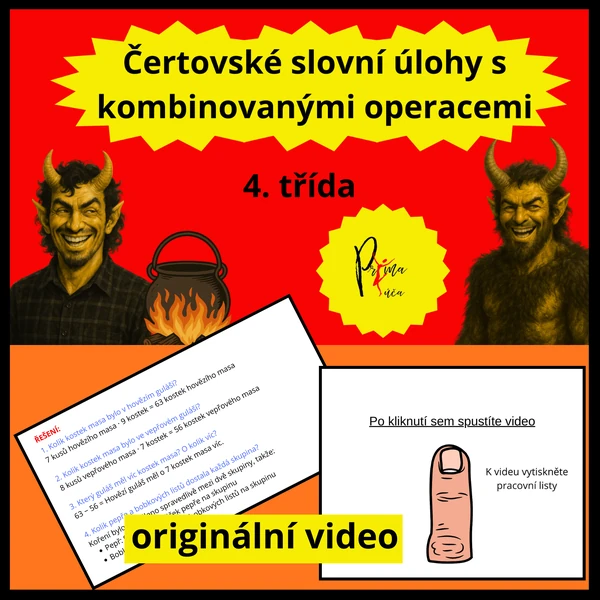 ČERTOVSKÉ SLOVNÍ ÚLOHY - originální s videem, PL a řešeními