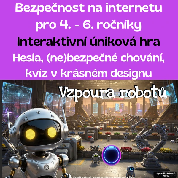 Bezpečnost na internetu pro 1. stupeň - interaktivní úniková hra